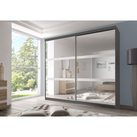 Multi 10 Sliding Mirror Door Wardrobe 183cm