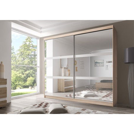 Multi 10 Sliding Mirror Door Wardrobe 183cm