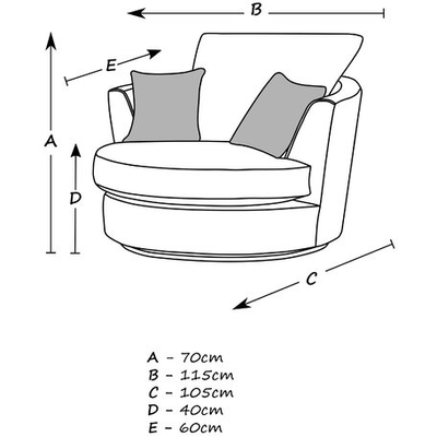 Grace Soft Textured Swivel Chair Grace Grey