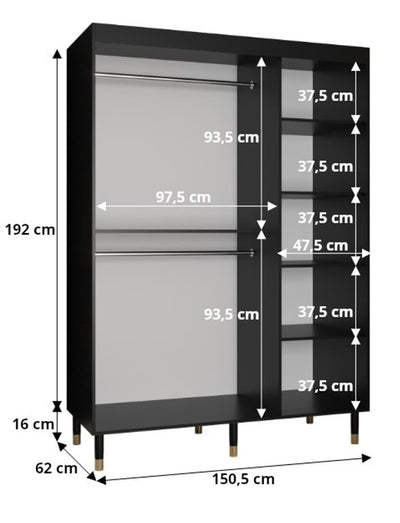 Avesta II Sliding Door Wardrobe 150cm