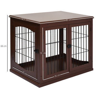 Small Dogs 3-Door MDF Indoor Cage Brown