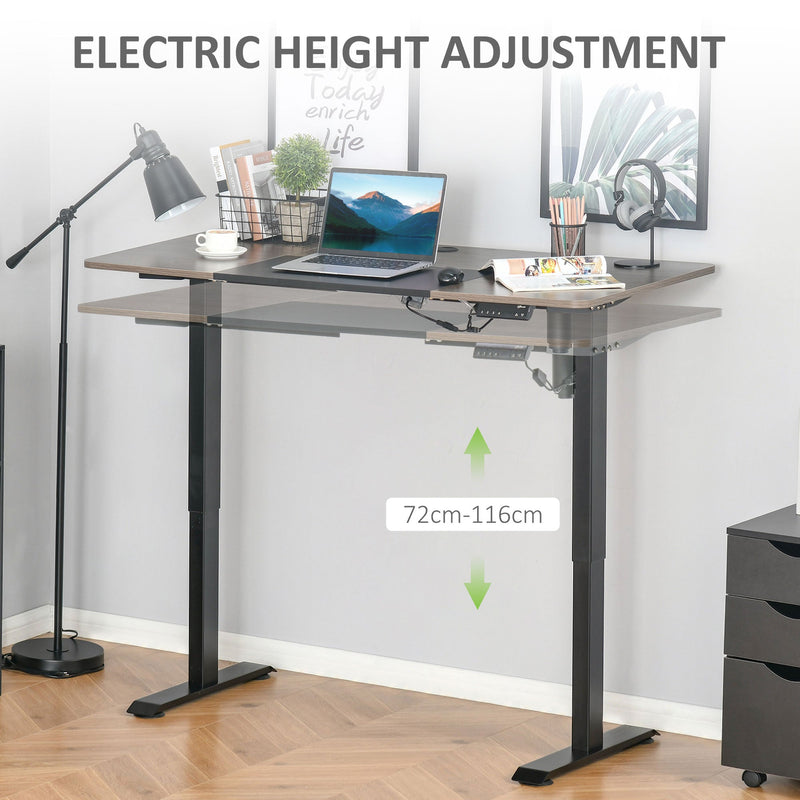 Vinsetto Height Adjustable Electric Standing Desk with 4 Automatic Memory Preset 140cm x 70cm Tabletop Stand Up Desk for Home Office